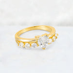 Heart Cut Moissanite Graduated Seven-Stone Engagement Ring - Additional view