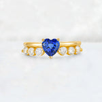 Heart Cut Sapphire Graduated Seven-Stone Engagement Ring - Additional view
