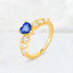 Heart Cut Sapphire Graduated Seven-Stone Engagement Ring - Additional view