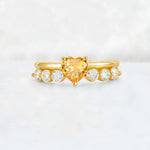 Heart Cut Citrine Graduated Seven-Stone Engagement Ring - Additional view