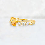 Heart Cut Citrine Graduated Seven-Stone Engagement Ring - Additional view