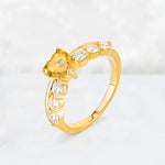 Heart Cut Citrine Graduated Seven-Stone Engagement Ring - Additional view