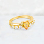 Heart Cut Citrine Graduated Seven-Stone Engagement Ring - Additional view