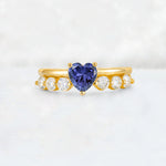 Heart Cut Tanzanite Graduated Seven-Stone Engagement Ring - Additional view