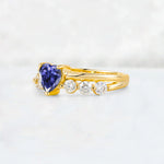 Heart Cut Tanzanite Graduated Seven-Stone Engagement Ring - Additional view
