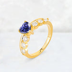 Heart Cut Tanzanite Graduated Seven-Stone Engagement Ring - Additional view