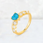 Heart Cut Turquoise Graduated Seven-Stone Engagement Ring - Additional view