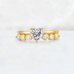 Heart Cut Lab Diamond Graduated Seven-Stone Engagement Ring - Additional view