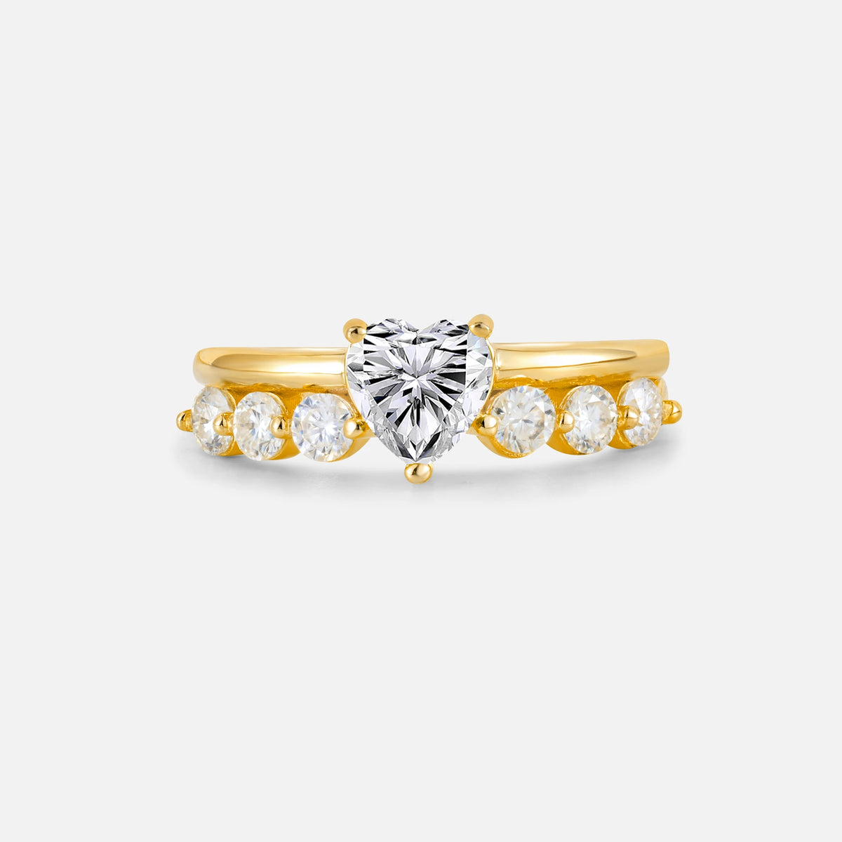 Heart Cut Lab Diamond Graduated Seven-Stone Engagement Ring - Additional view