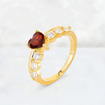 Heart Cut Garnet Graduated Seven-Stone Engagement Ring - Additional view