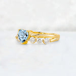 Heart Cut Aquamarine Graduated Seven-Stone Engagement Ring - Additional view