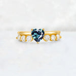 Heart Cut Alexandrite Graduated Seven-Stone Engagement Ring - Additional view