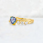 Heart Cut Alexandrite Graduated Seven-Stone Engagement Ring - Additional view