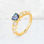 Heart Cut Alexandrite Graduated Seven-Stone Engagement Ring - Additional view
