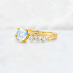 Heart Cut Moonstone Graduated Seven-Stone Engagement Ring - Additional view