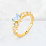 Heart Cut Moonstone Graduated Seven-Stone Engagement Ring - Additional view