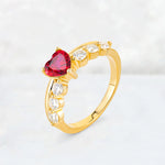 Heart Cut Ruby Graduated Seven-Stone Engagement Ring - Additional view