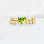 Heart Cut Peridot Graduated Seven-Stone Engagement Ring - Additional view