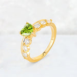 Heart Cut Peridot Graduated Seven-Stone Engagement Ring - Additional view
