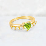 Heart Cut Peridot Graduated Seven-Stone Engagement Ring - Additional view
