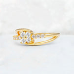 Moissanite Floral Cluster Round Cut Engagement Ring with Accent Stones - Additional view
