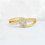 Lab Diamond Floral Cluster Round Cut Engagement Ring with Accent Stones - Additional view