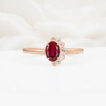 Timeless Oval Cut Cluster Ruby Engagement Ring - Additional view