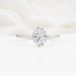 Timeless Oval Cut Cluster Moissanite Engagement Ring - Additional view