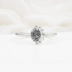 Timeless Oval Cut Cluster Black Rutilated Quartz Engagement Ring - Additional view