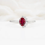Timeless Oval Cut Cluster Ruby Engagement Ring - Additional view