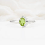 Timeless Oval Cut Cluster Peridot Engagement Ring - Additional view