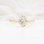 Timeless Oval Cut Cluster Moissanite Engagement Ring - Additional view