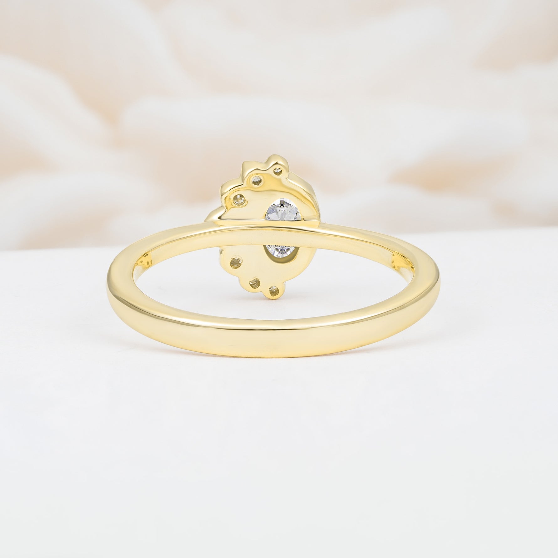 Timeless Oval Cut Cluster Moissanite Engagement Ring - Additional view