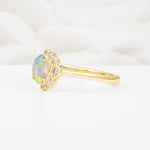 SR06718 Fire Opal Ring - White-Gold