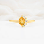 SR06718 Citrine Ring - Yellow-Gold