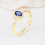 Timeless Oval Cut Cluster Tanzanite Engagement Ring - Additional view