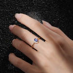 Timeless Oval Cut Cluster Tanzanite Engagement Ring - Additional view