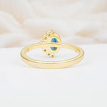 Timeless Oval Cut Cluster Turquoise Engagement Ring - Additional view