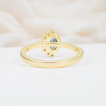 Timeless Oval Cut Cluster Moss Agate Engagement Ring - Additional view