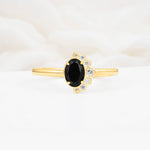 SR06718 Black Onyx Ring - Yellow-Gold