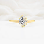 Timeless Oval Cut Cluster Lab Diamond Engagement Ring - Additional view