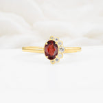 Timeless Oval Cut Cluster Garnet Engagement Ring - Additional view