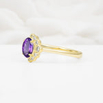 Timeless Oval Cut Cluster Amethyst Engagement Ring - Additional view
