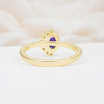 Timeless Oval Cut Cluster Amethyst Engagement Ring - Additional view