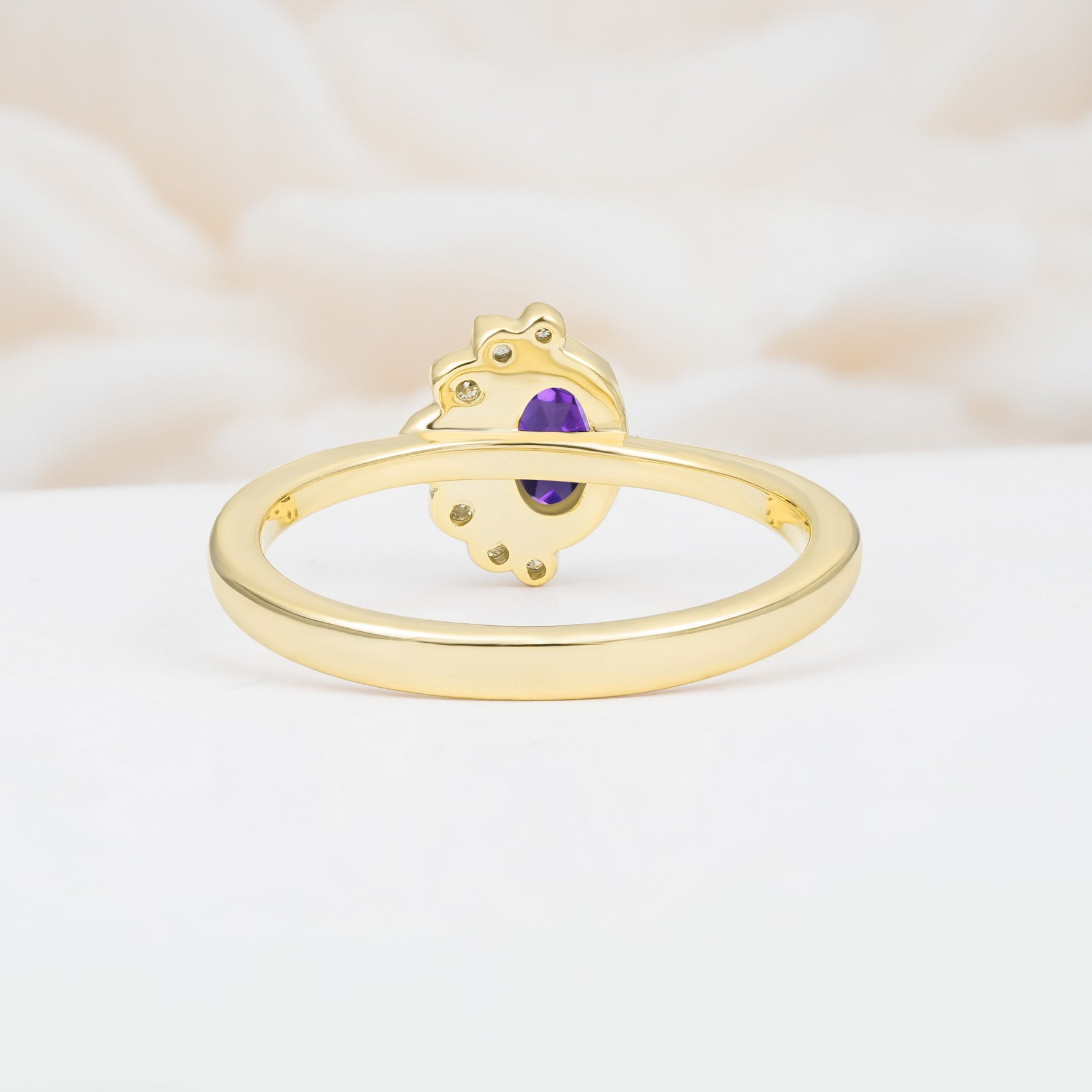 Timeless Oval Cut Cluster Amethyst Engagement Ring - Additional view