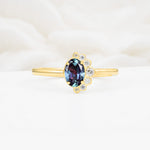 Timeless Oval Cut Cluster Alexandrite Engagement Ring - Additional view