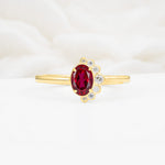 Timeless Oval Cut Cluster Ruby Engagement Ring - Additional view
