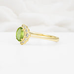 Timeless Oval Cut Cluster Peridot Engagement Ring - Additional view
