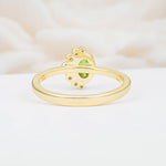 Timeless Oval Cut Cluster Peridot Engagement Ring - Additional view