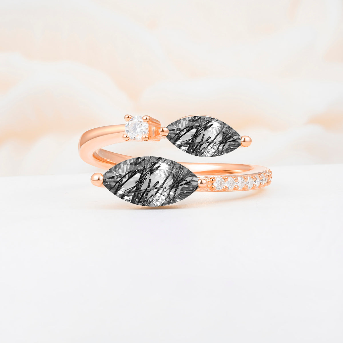 SR06737 Black Rutilated Quartz Ring - Additional view
